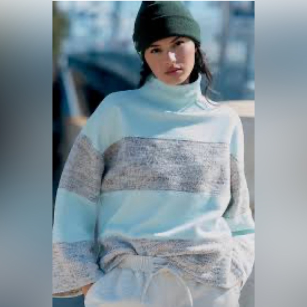 Daily Practice by Anthropologie Colorblock Striped Oversized Sweater Size Large